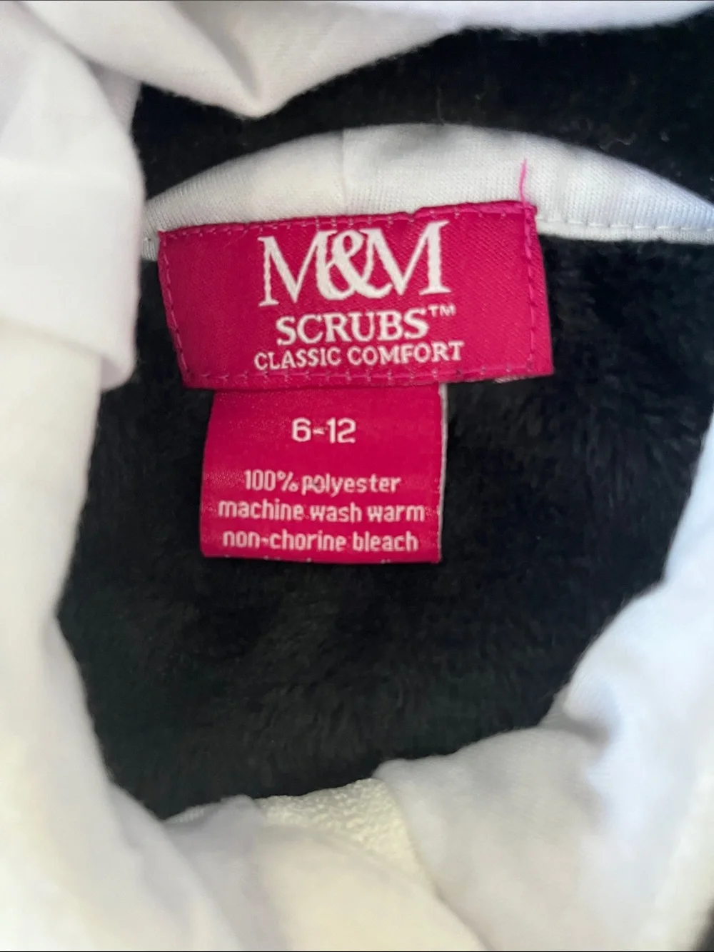 M&M'S Black & White Panda One-Piece Footie with Hood Size 6-12 months